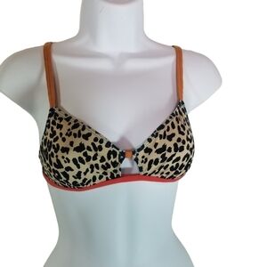Xirena animal print mixed fabric bra bralette